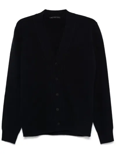 Low Brand Fine-knit Cardigan In Black  