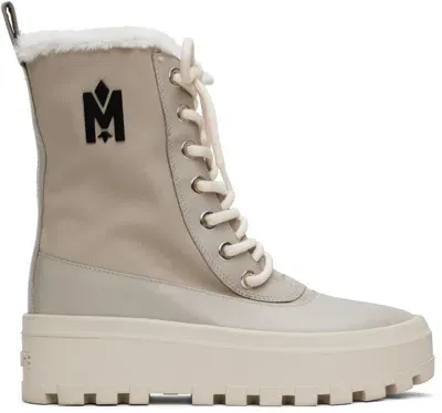 Mackage Hero Shearling Ankle Boots In White