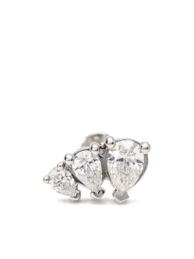 Mad Precious & Ethical 18k White Gold Diamond Stud Earring In Silver