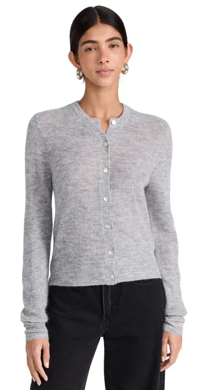 Madewell Malta Lightweight Alpaca Crew Cardigan Heather Ash