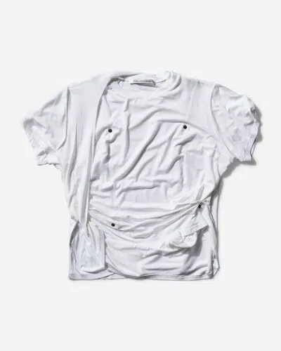 Mainline:rus/fr.ca/de Rivets Draped T-shirt White In Black