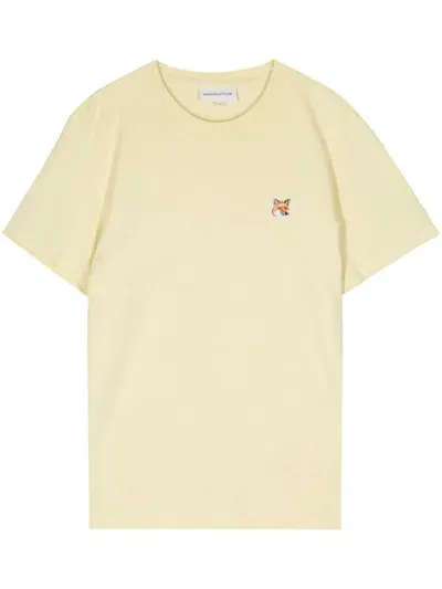 Maison Kitsuné Fox Head Cotton T-shirt In Yellow