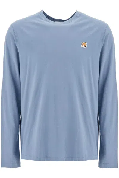 Maison Kitsuné Long-sleeved Fox Head In Blue