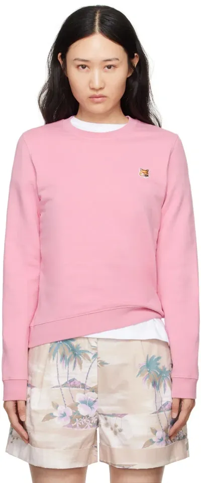 Maison Kitsuné Pink Fox Head Patch Sweatshirt