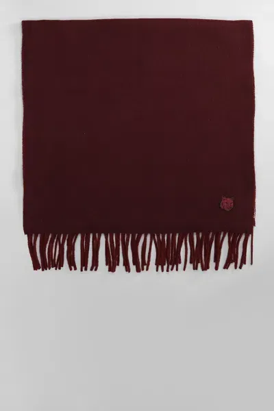 Maison Kitsuné Scarve In Bordeaux Wool In Red