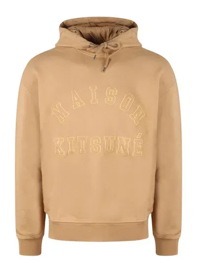 Maison Kitsuné Varsity Hoodie In Brown