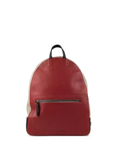 Maison Margiela Colour-block Leather Backpack In Red