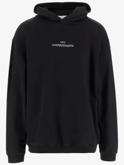 Maison Margiela Cotton Sweatshirt With Logo In Black