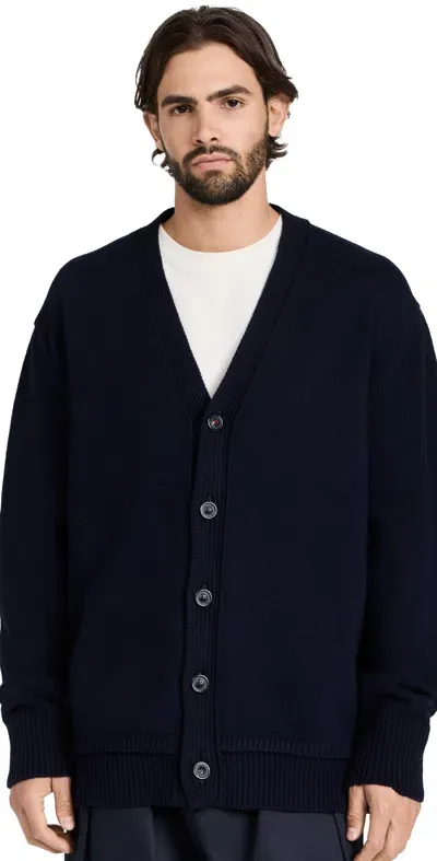 Maison Margiela Elbow Patch Cardigan Navy