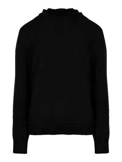 Maison Margiela Knitted Drop-shoulder Cardigan In Black