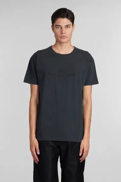 Maison Margiela Men's Logo Crewneck T-shirt In Washed Black