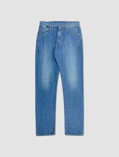 Maison Margiela Turn-up Jeans In Blu