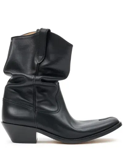 Maison Margiela Western Tabi 55mm Boots In Black