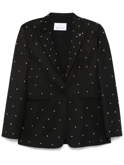 Manuel Ritz Rhinestone-embellished Blazer In Black