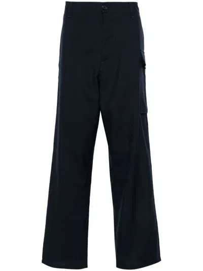 Marni Black Straight-leg Cargo Pants In Blue