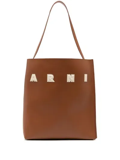 Marni Museo Medium Hobo Bag In Brown