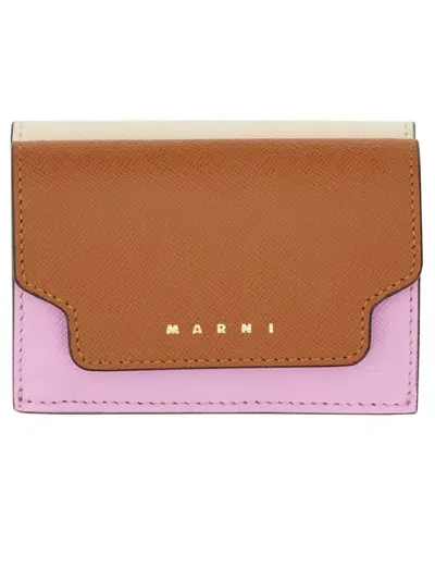 Marni Tri-fold Wallet In Pink