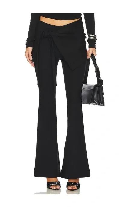 Marrknull Hollow Out Stretch Skinny Flare In Black