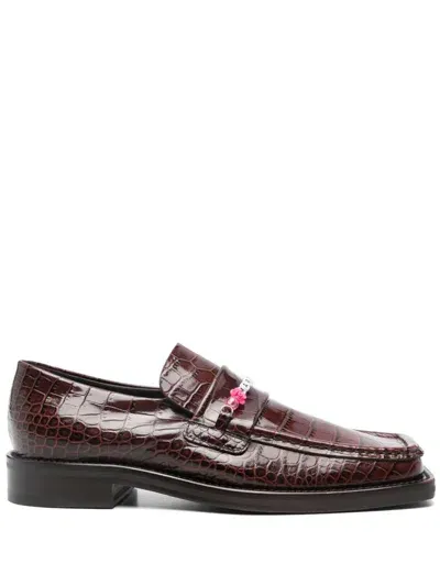 Martine Rose Bead-logo Loafers In Brown