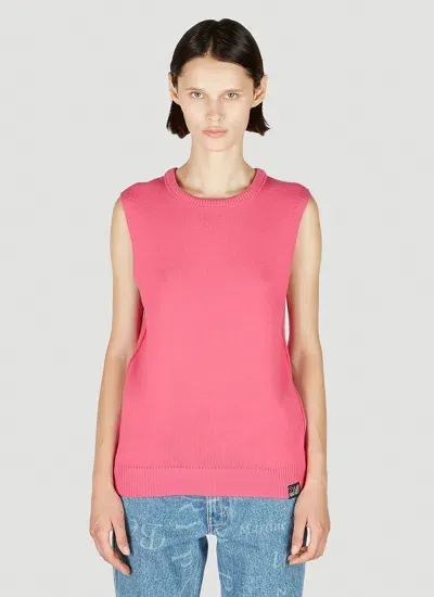 Martine Rose Women Shrunken Knit Vest In Pink