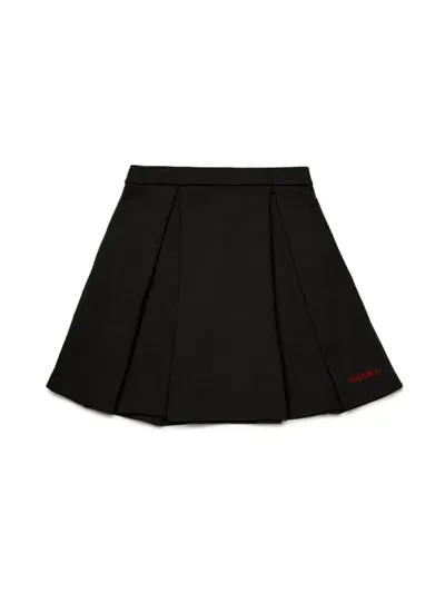 Max & Co Kids' Pleated Knee-length Skirt In Black