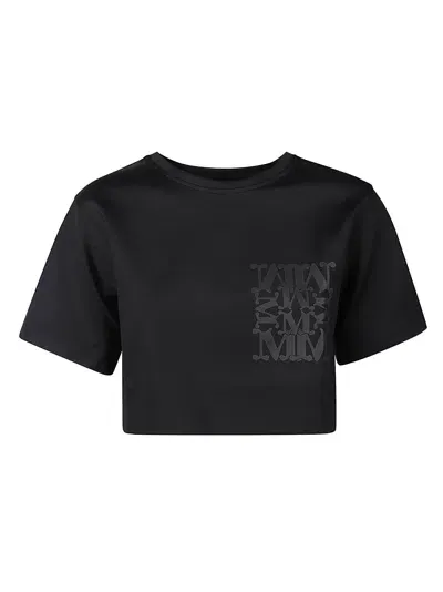 Max Mara Messico Cropped T-shirt In Black