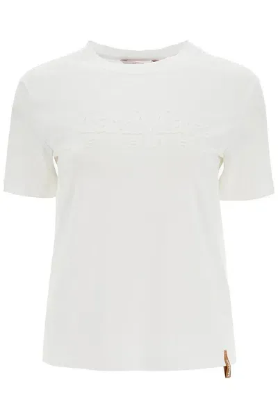 Max Mara T-shirt With Printed Logo In White