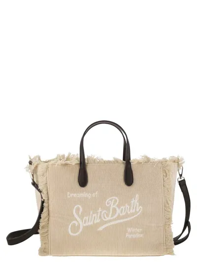 Mc2 Saint Barth Colette - Ribbed Handbag In Beige