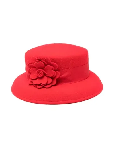 Mi Mi Sol Kids' Floral-appliqué Hat In Red