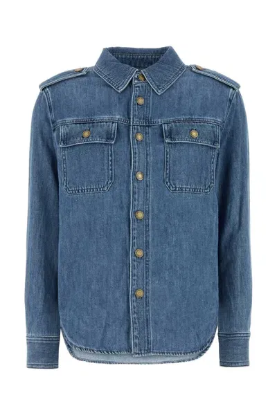 Michael Kors Denim Shirt In Navy