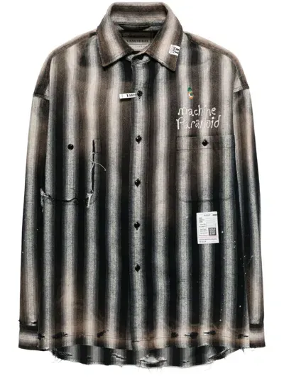 Miharayasuhiro Embroidered Shirt In Brown