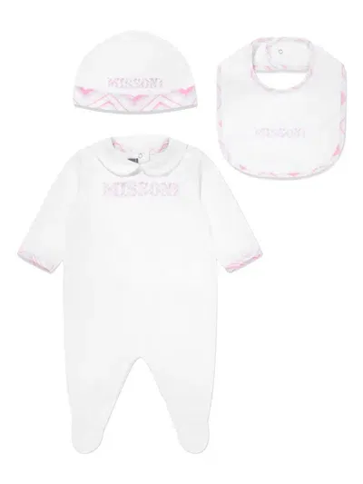 Missoni Logo-print Babygrow Set (set Of Three) In White