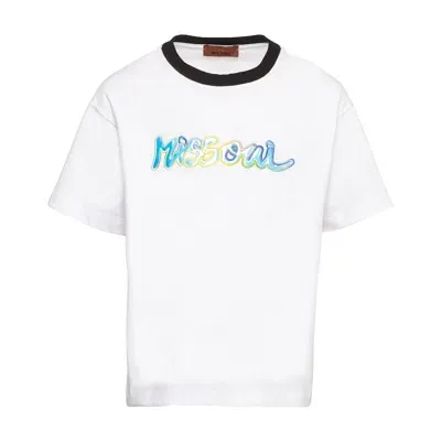 Missoni Kids' T-shirt Con Stampa In White