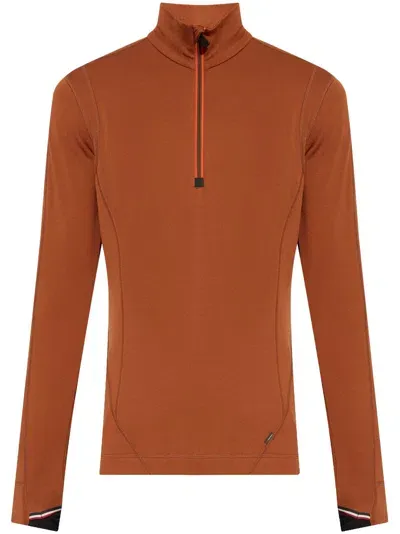 Moncler Polartec Half-zip Sweatshirt In Orange