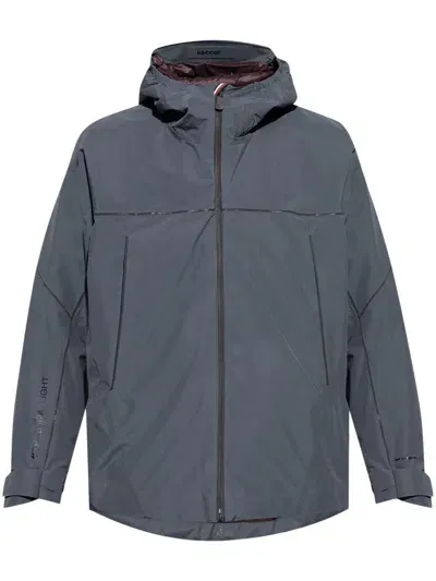 Moncler Grenoble Logo Patch Hooded Jacket In Grey