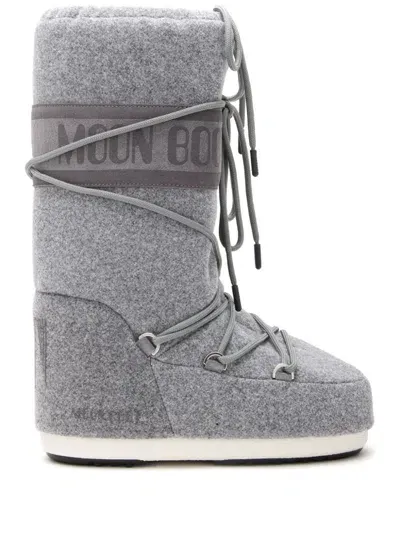 Moon Boot Boot With Logo In Grey