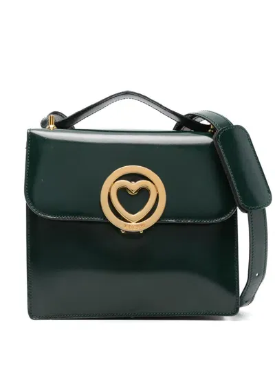 Pre-owned Moschino 2000s Logo-buckle Shoulder Bag In Green