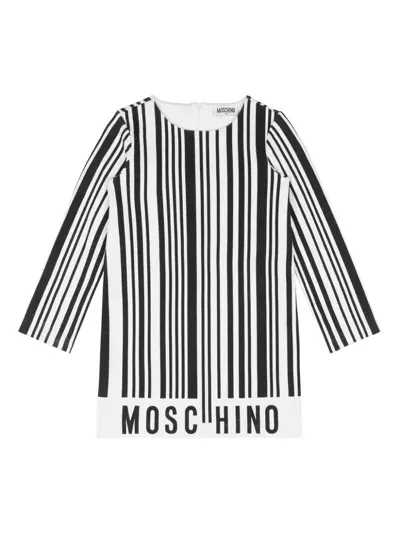 Moschino Kids' Barcode Print Dress In White