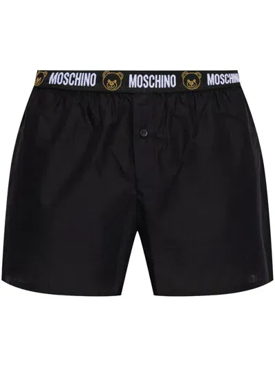 Moschino Logo-waistband Boxers In Black