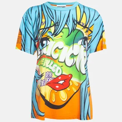 Pre-owned Moschino Multicolor Juice Box Cartoon Print Cotton T-shirt L