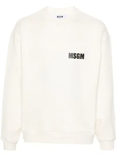 Msgm Logo-print Cotton Sweatshirt In Multi