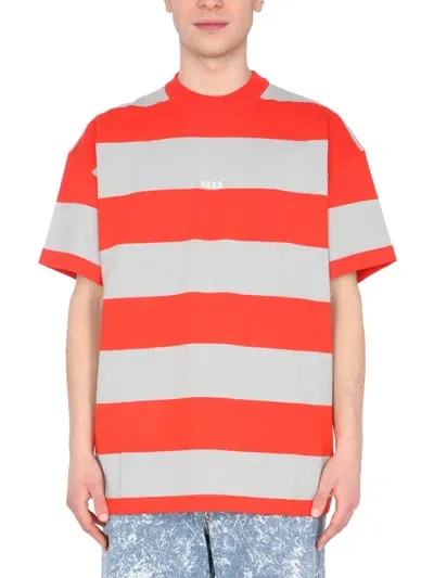 Msgm T-shirt With Embroidered Logo In Red