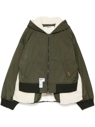 Musium Div. Fleece Panelled Oversized Jacket In Green