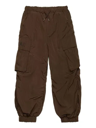 Myar Kids' Logo-print Cargo Trousers In Brown