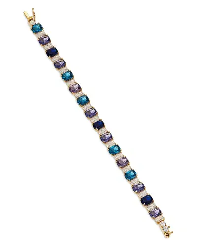 Nadri Crystal, Nano Crystal & Stone Tennis Bracelet In 18k Gold Plated In Multi