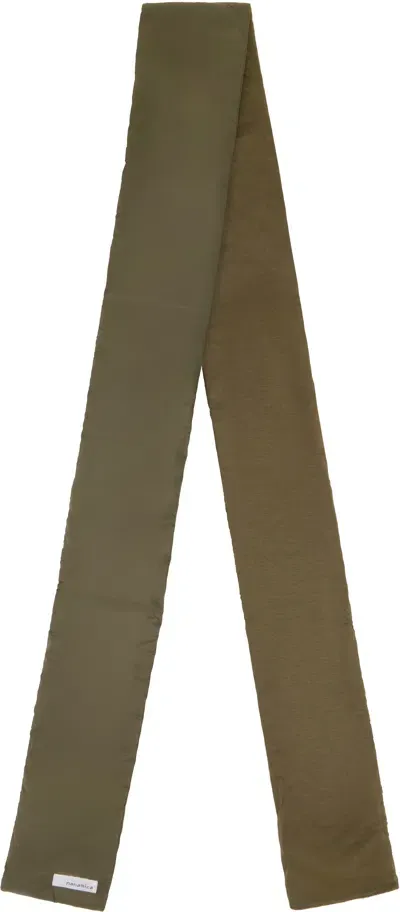 Nanamica Khaki Down Muffler Scarf In Gray