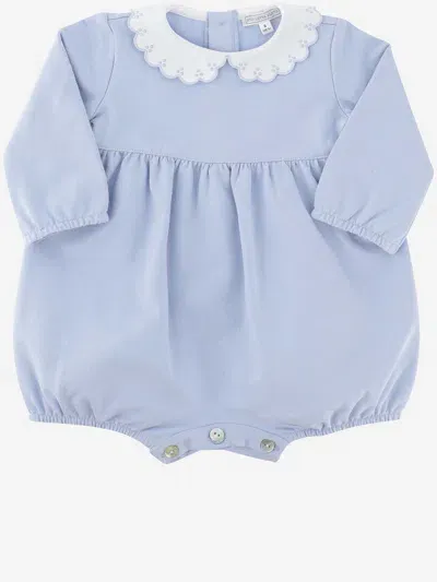 Nicoletta Fanna Babies' Cotton Blend Romper In Blue