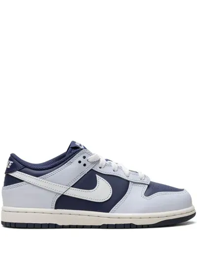 Nike Kids' Dunk Low "football Grey/midnight Navy/summit White" Sneakers In Blue