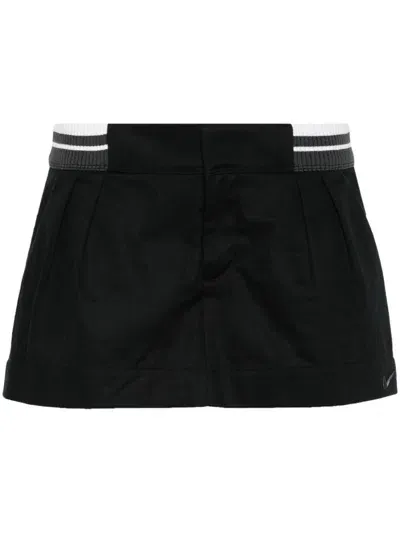 Nike Swoosh Twill Mini Skirt In Black