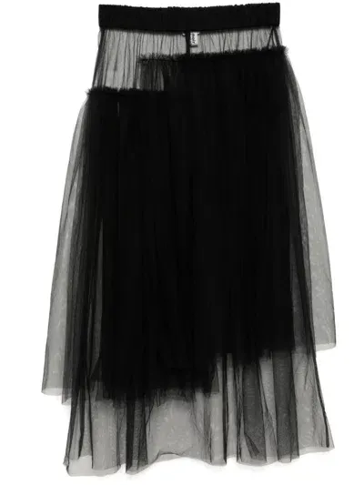 Noir Kei Ninomiya Tulle Draped Skirt In Black